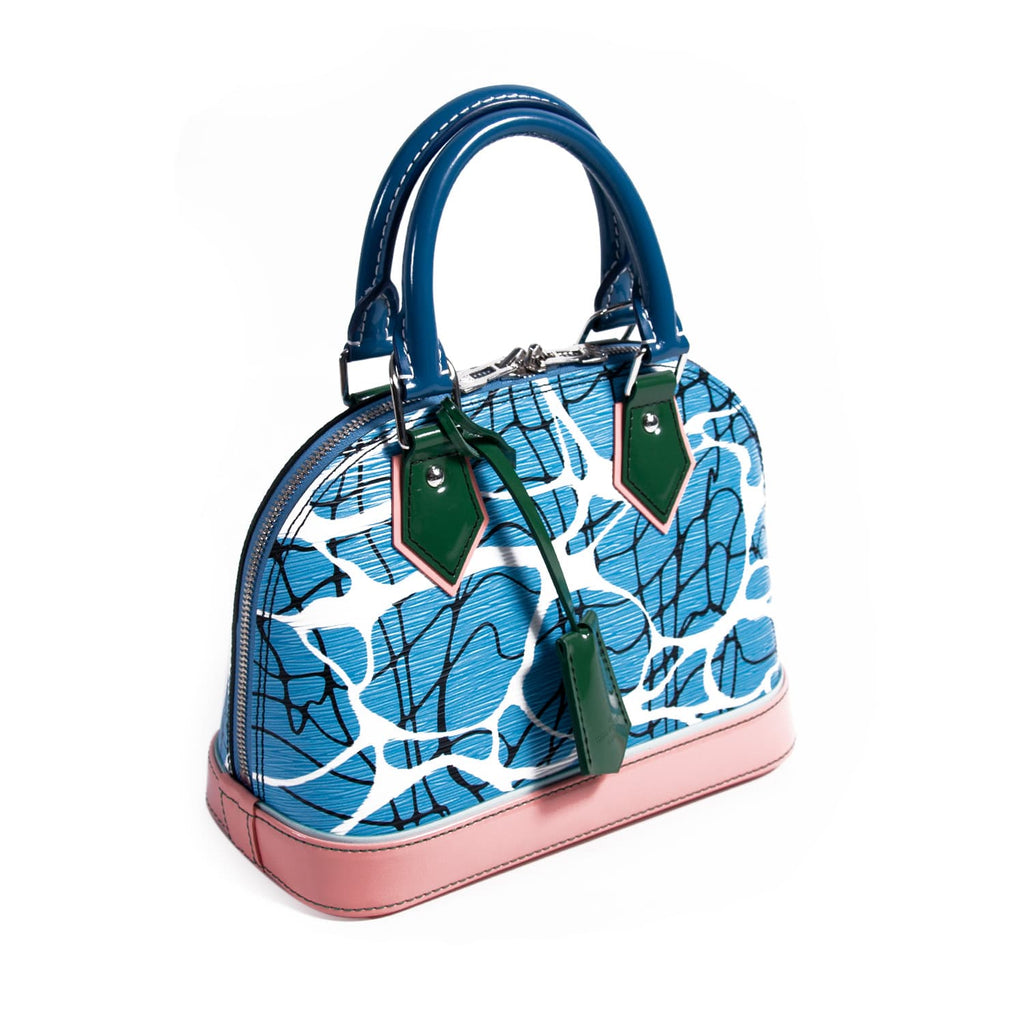 Louis Vuitton Alma Bb Aqua Print Satchel Crossbody Bag