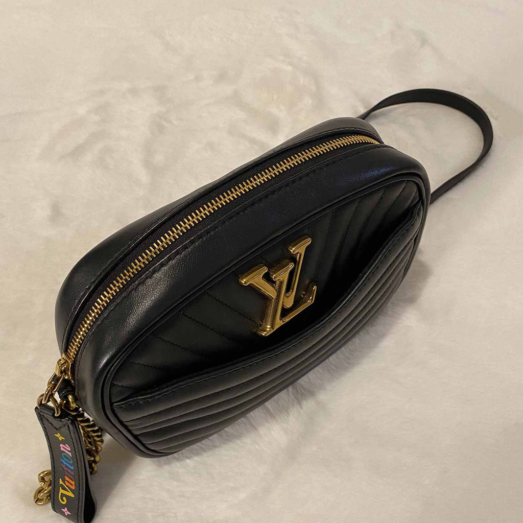 Louis Vuitton Black Calfskin Leather PM New Wave Camera Bag – On