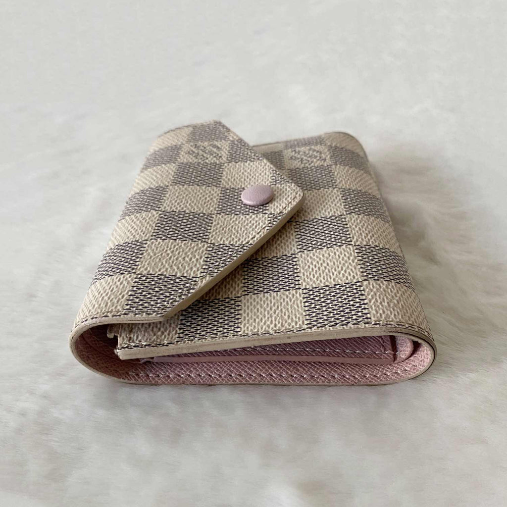 Victorine Wallet Damier Azur – Keeks Designer Handbags