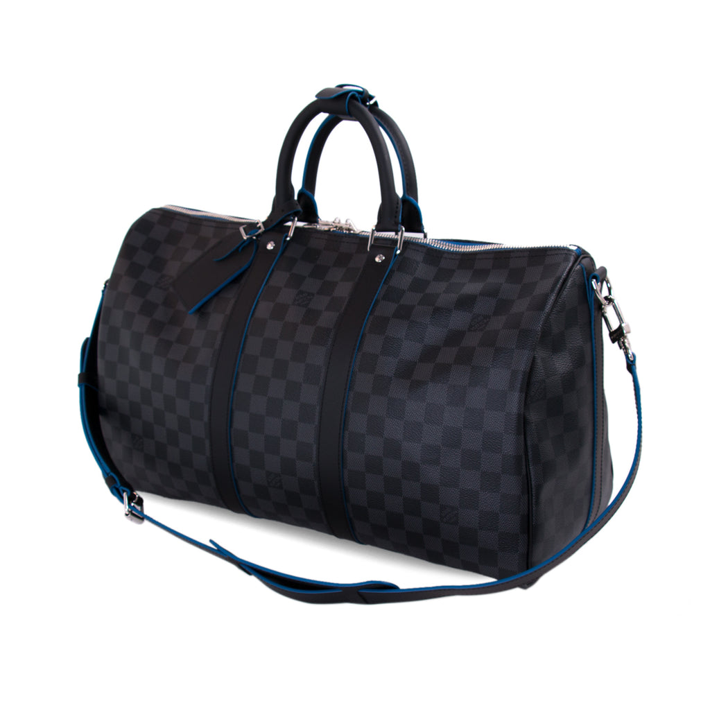 Louis Vuitton Limited Edition Keepall Bandoulière 45 in Damier Cobalt  Coated Canvas, Camouflage Bordeaux, Fall Winter 2016