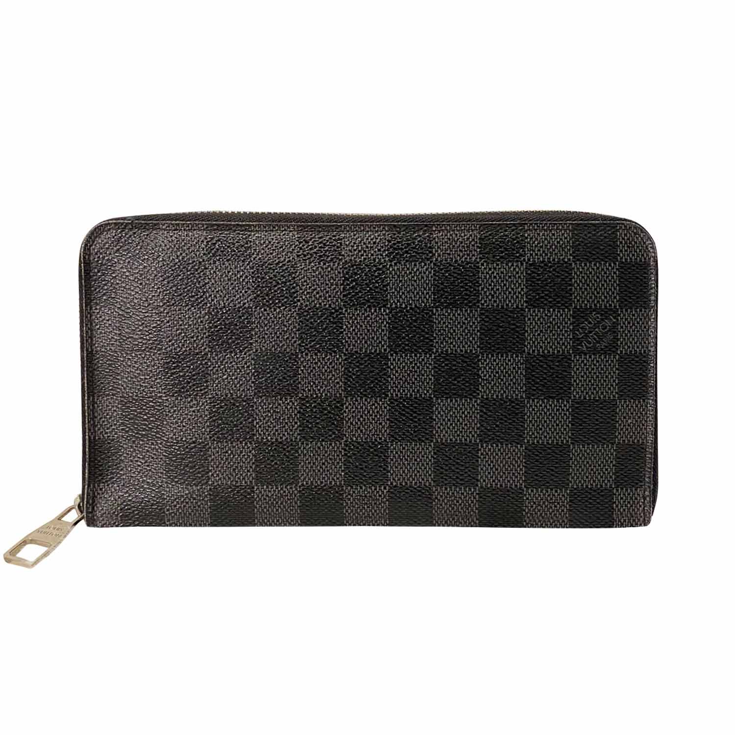 Pre-owned Louis Vuitton Prince Card Holder With Bill Clip Damier Graphite  Gray