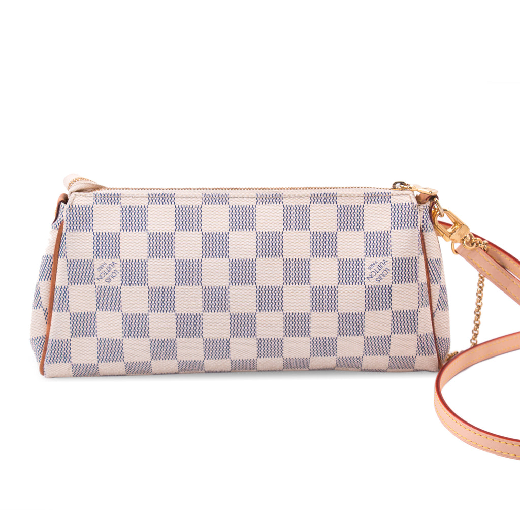 Louis Vuitton White Damier Azur Coated Canvas Eva Clutch With Detachable  Strap Cloth ref.839608 - Joli Closet