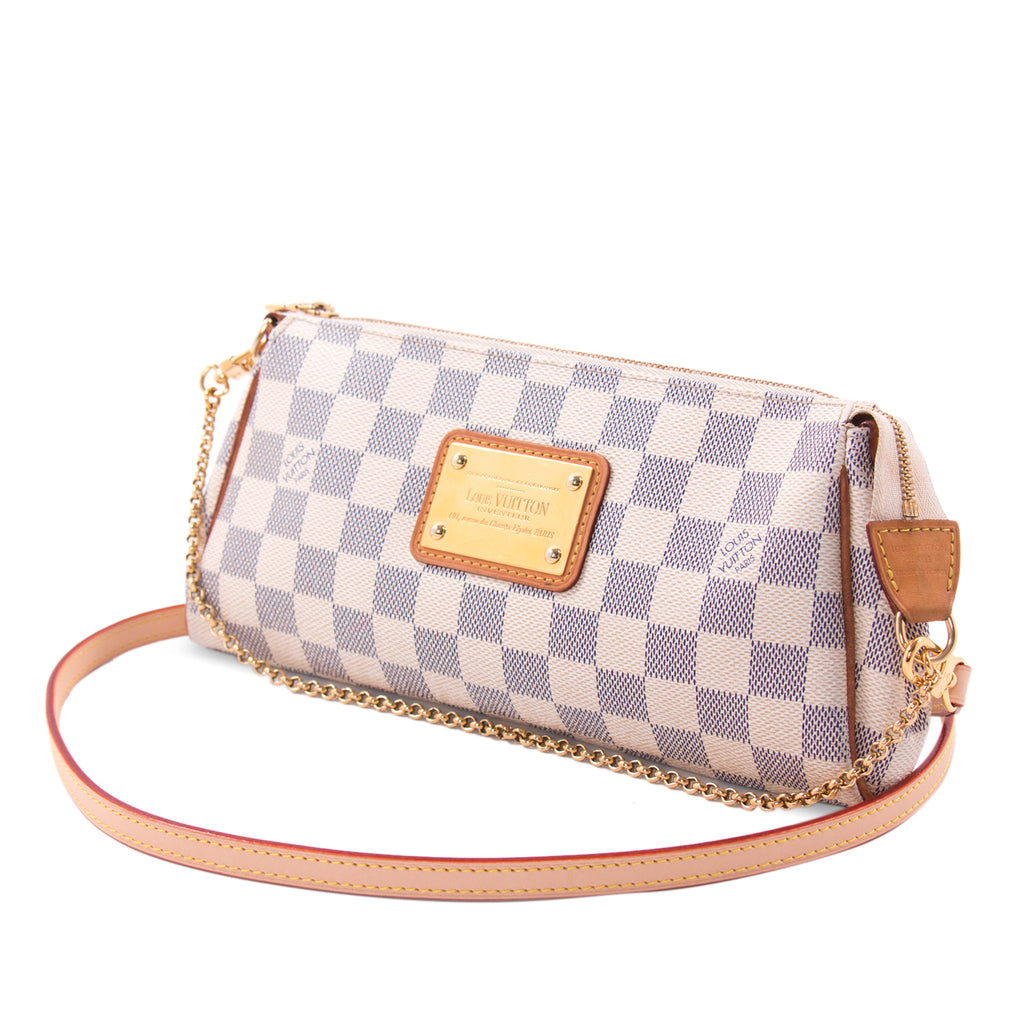 AUTHENTIC Louis Vuitton Eva Clutch Damier Azur PREOWNED (WBA234