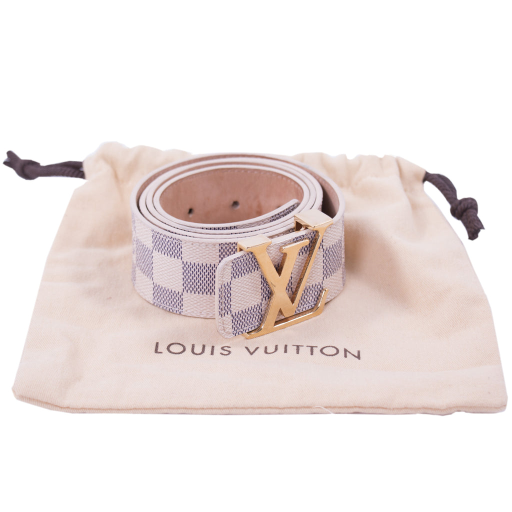 Louis Vuitton LV Initiales 40mm Reversible Belt Blue Damier Azur. Size 100 cm