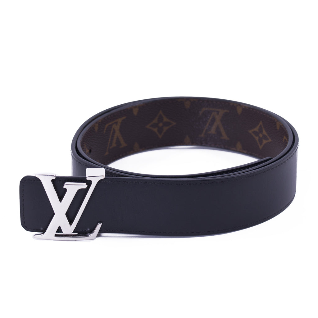 Used louis vuitton black leather BELT / ACCESSORIES
