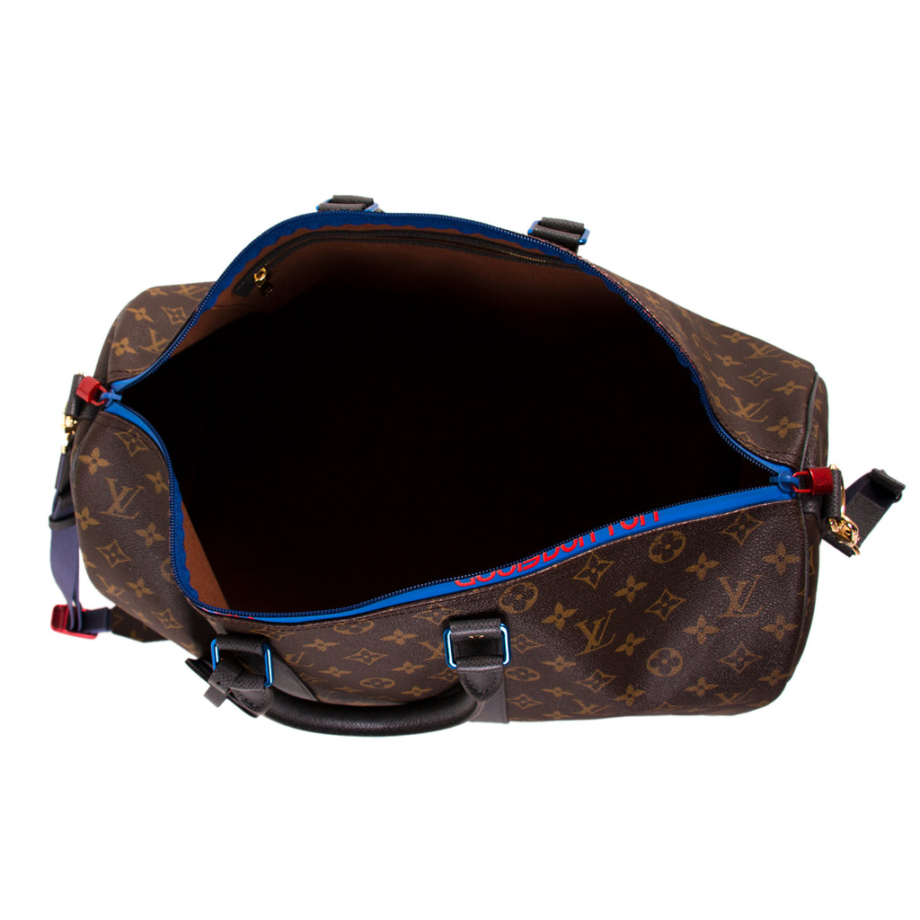 LOUIS VUITTON Monogram Outdoor Keepall Bandouliere 45 Pacific Blue 816855