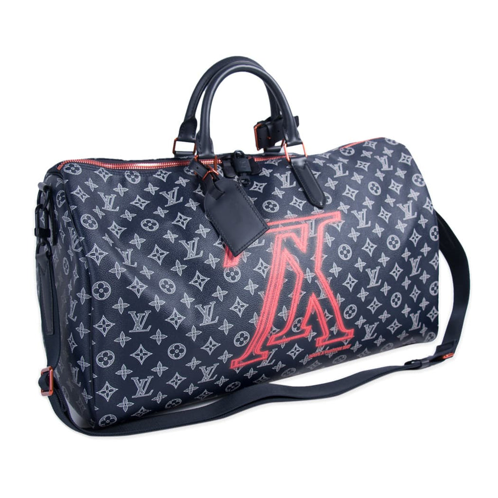 Louis Vuitton Keepall Bandouliere Bag Limited Edition Upside Down Monogram  Ink 50 Blue 11803783