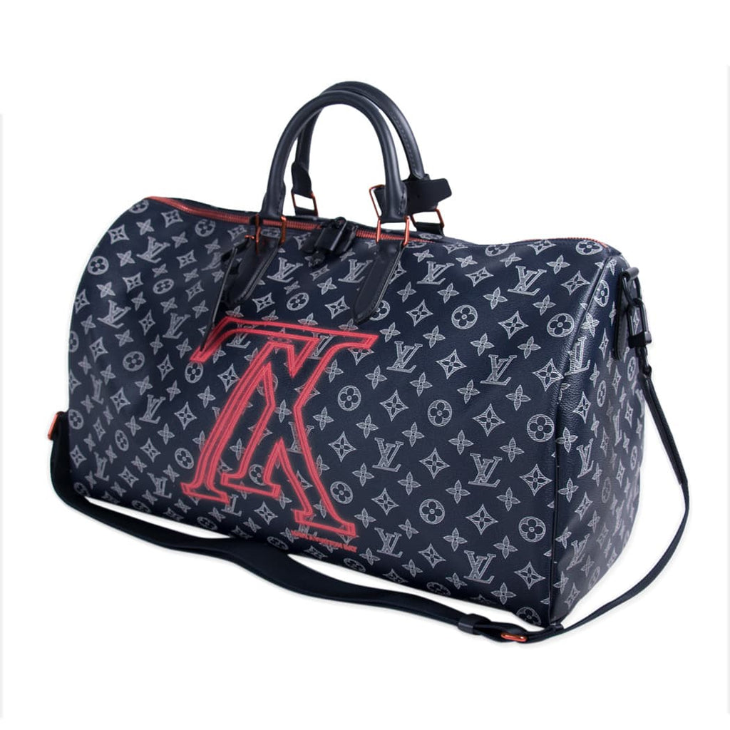 Louis Vuitton Keepall Bandouliere Monogram Upside Down Ink 50 Navy