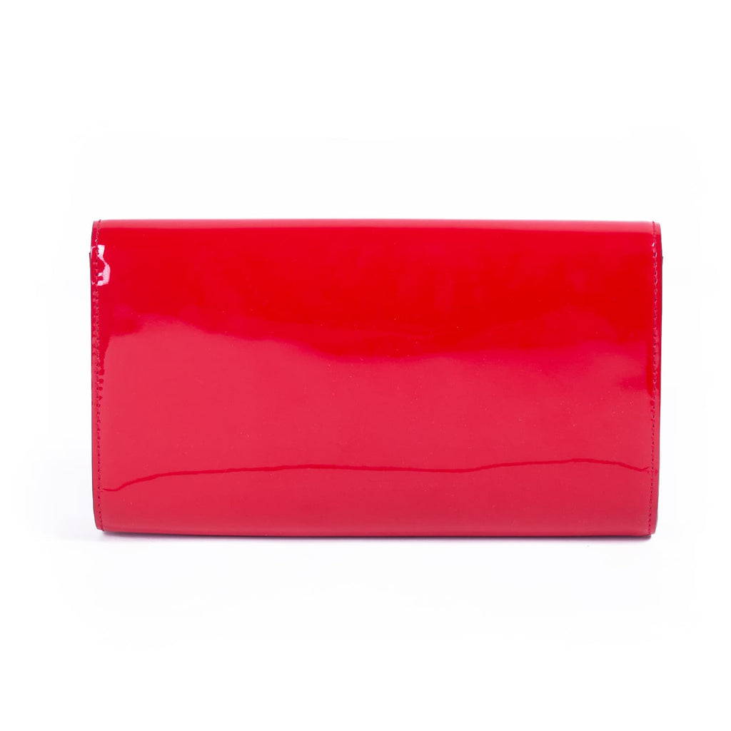 Louis Vuitton Red Vernis Leather Louise Clutch