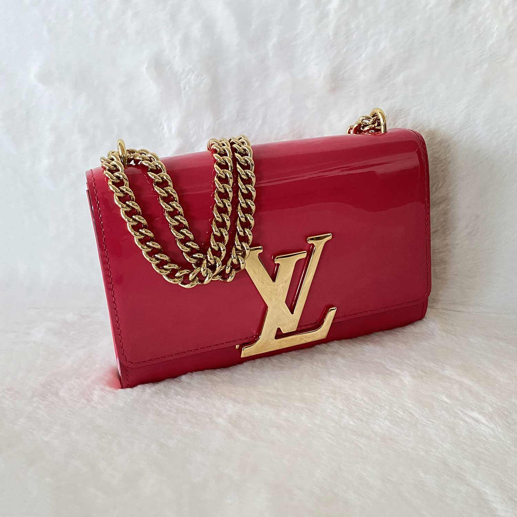 Louis Vuitton - Pink Magenta Vernis Leather Louise Clutch on