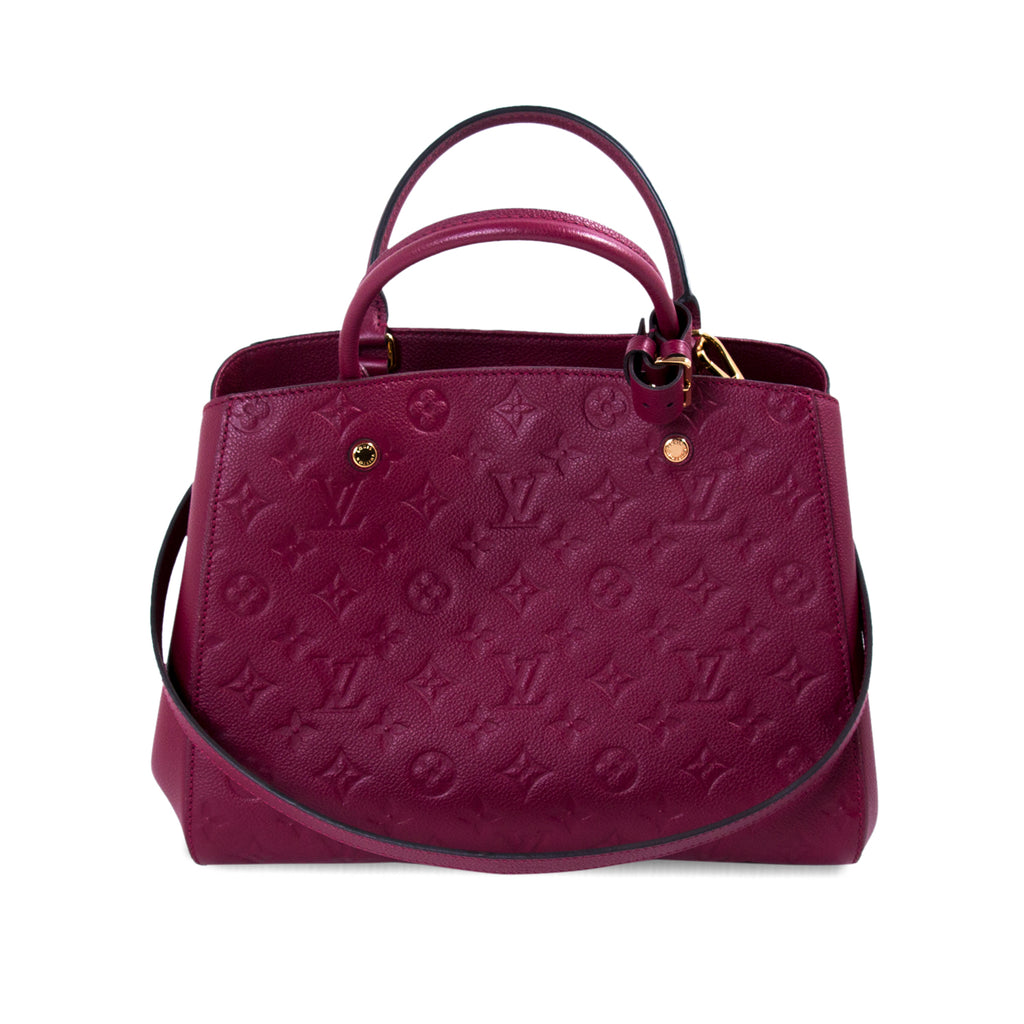 LOUIS VUITTON Montaigne MM Monogram Empreinte Shoulder Bag Raisin