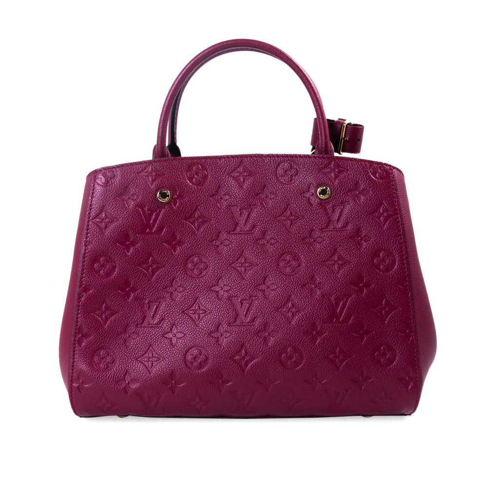 LOUIS VUITTON Montaigne MM Monogram Empreinte Shoulder Bag Raisin