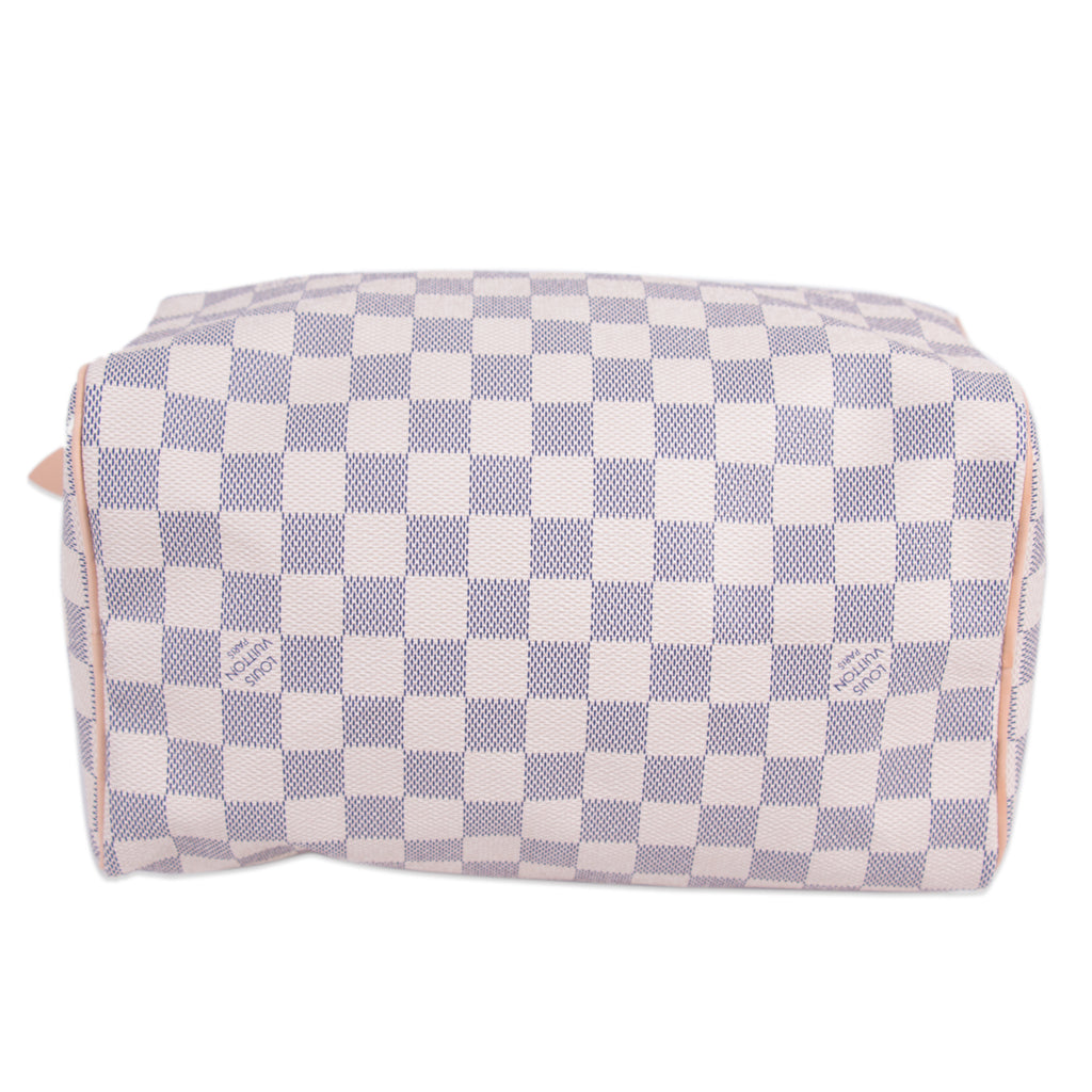 Louis Vuitton Toiletry Bag Damier Azur 25 Ivoire Grey in Coated