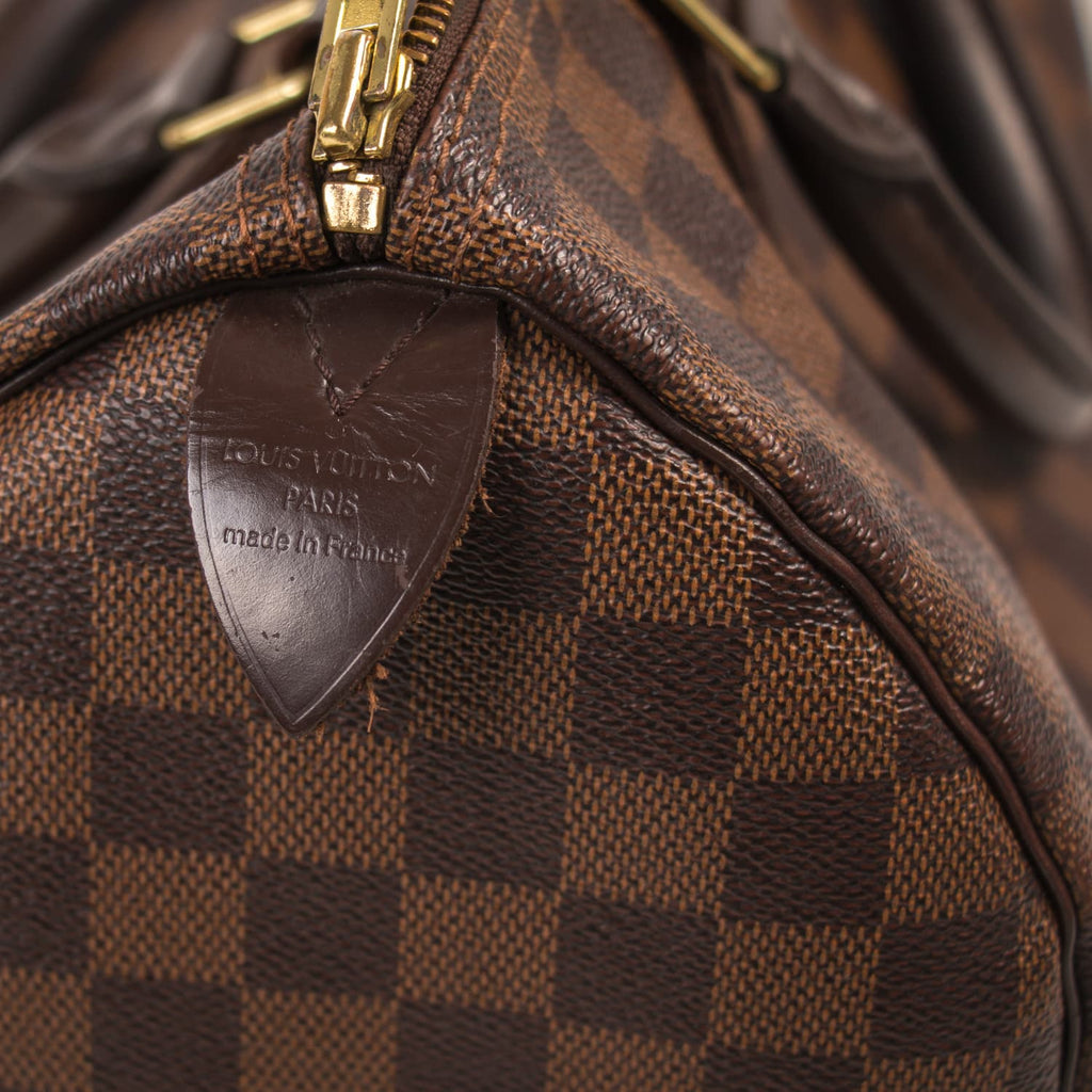 Auth Louis Vuitton Speedy 30 Damier Ebene N41364 Without Keys Boston Bag  ALA493