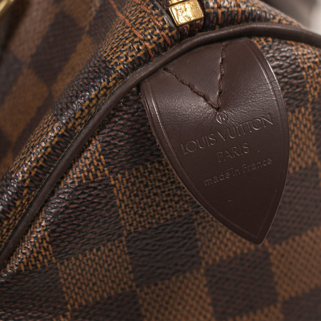Authentic Louis Vuitton Speedy 25 Damier Ebene Satchel Handbag TR3152 France