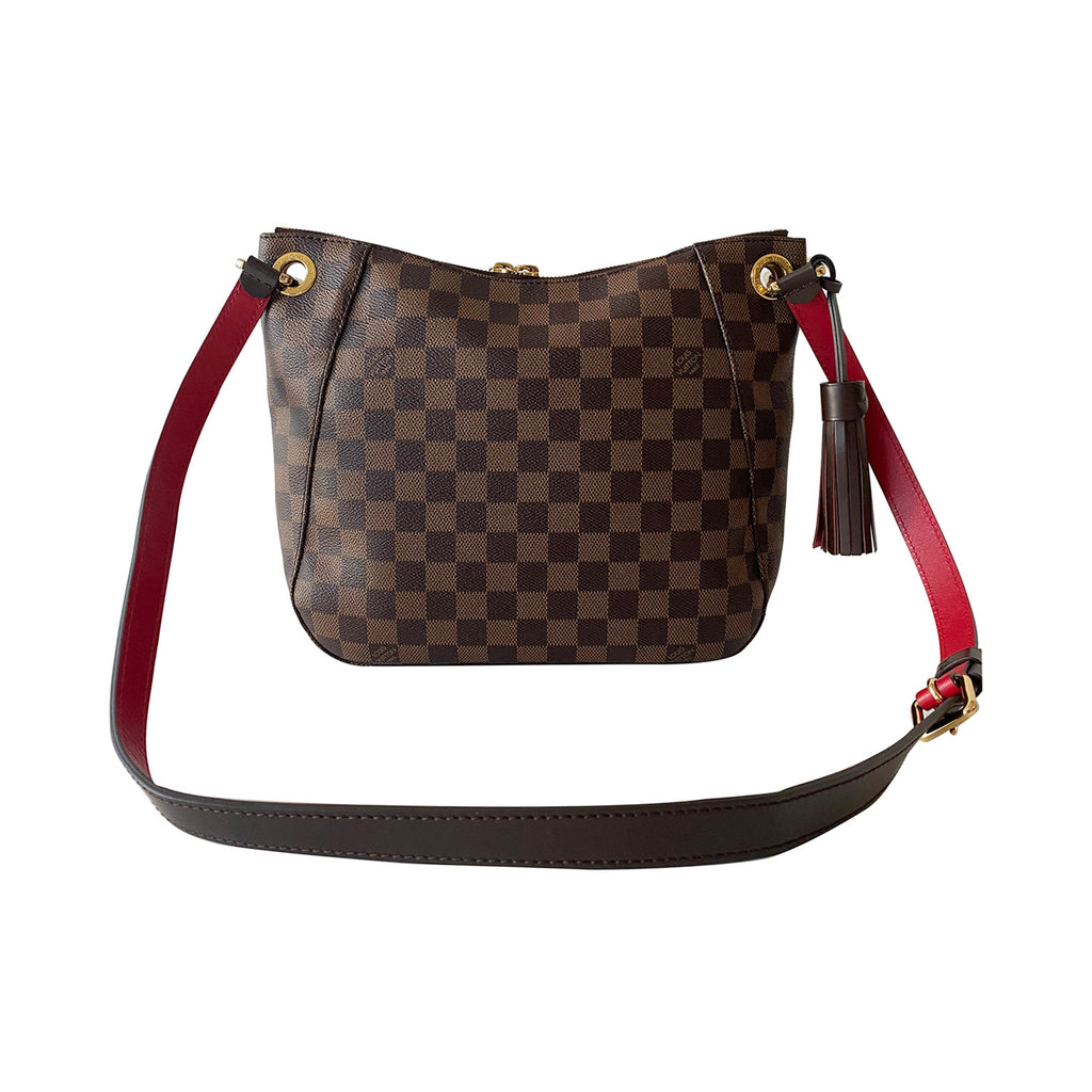 LOUIS VUITTON South Bank Besace Damier Ebene Crossbody Bag Brown