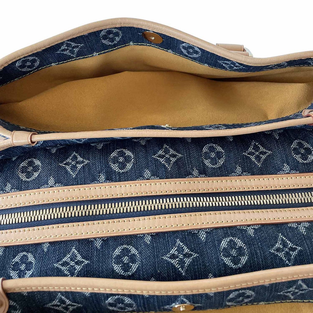 ☆Rare☆ Louis Vuitton Shoulder Bag MM Blue Denim Porte Epaule AR1016  Authentic