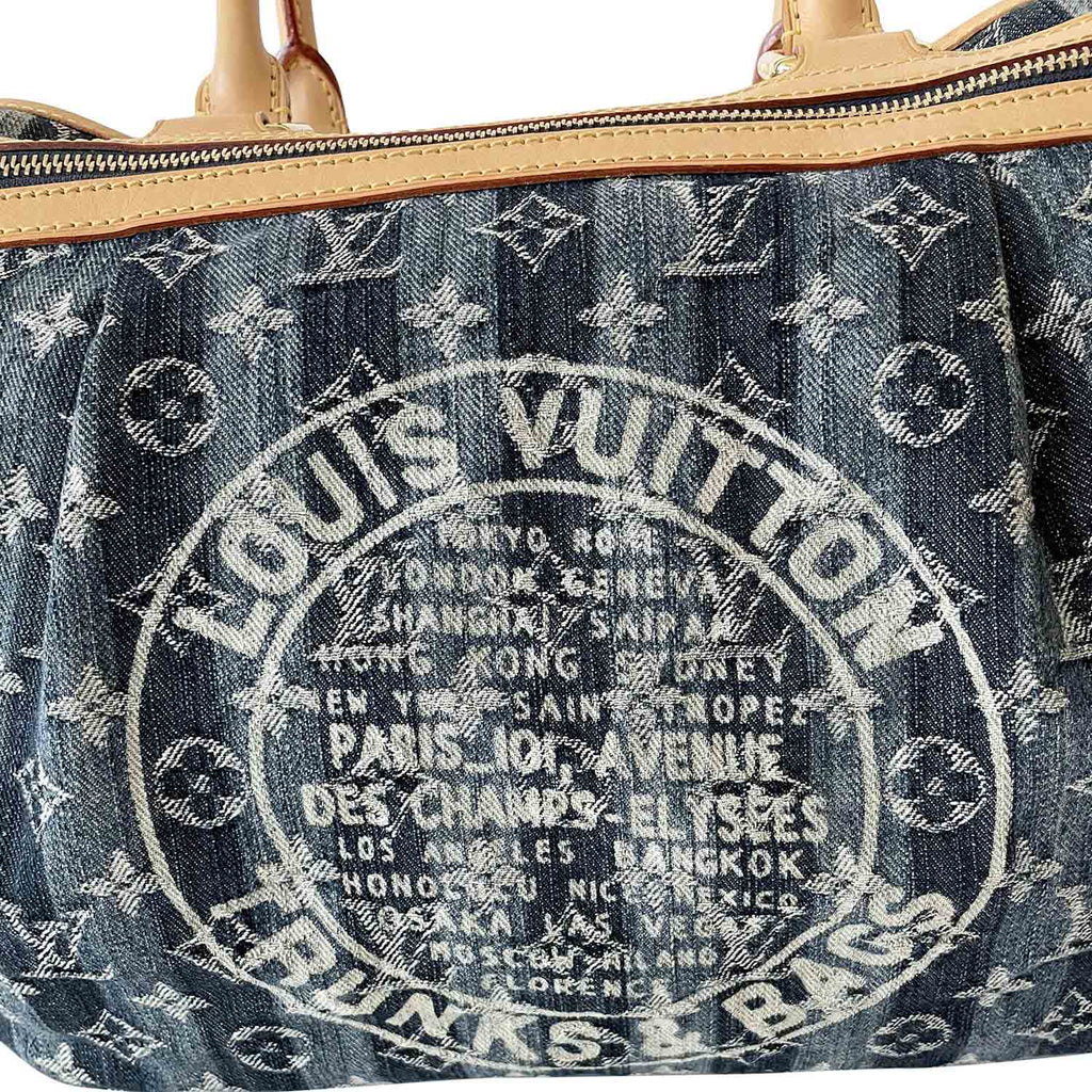 Louis Vuitton Porte Epaule Raye Cabas Bag