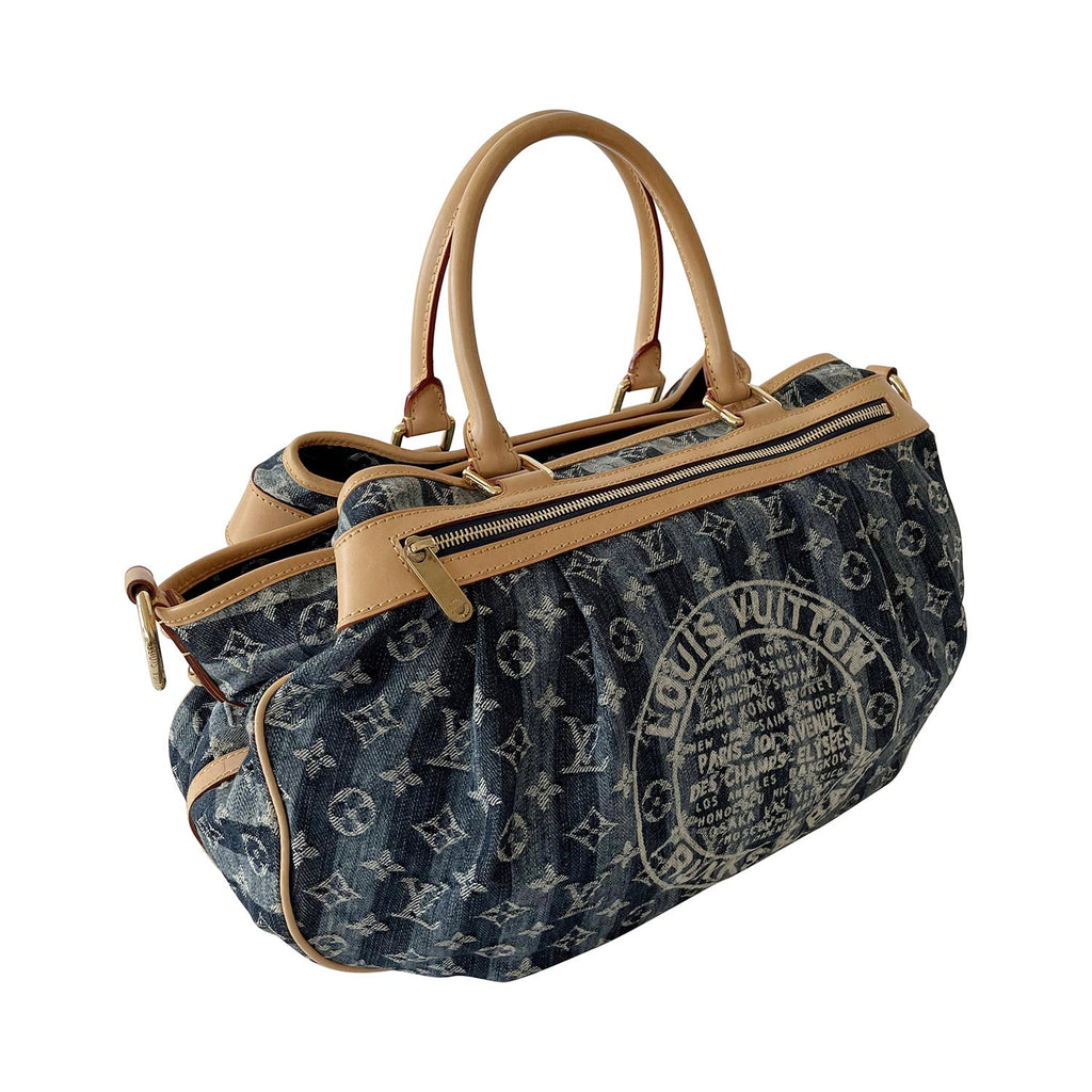 Denim Raye Porte Epaule MM – Keeks Designer Handbags