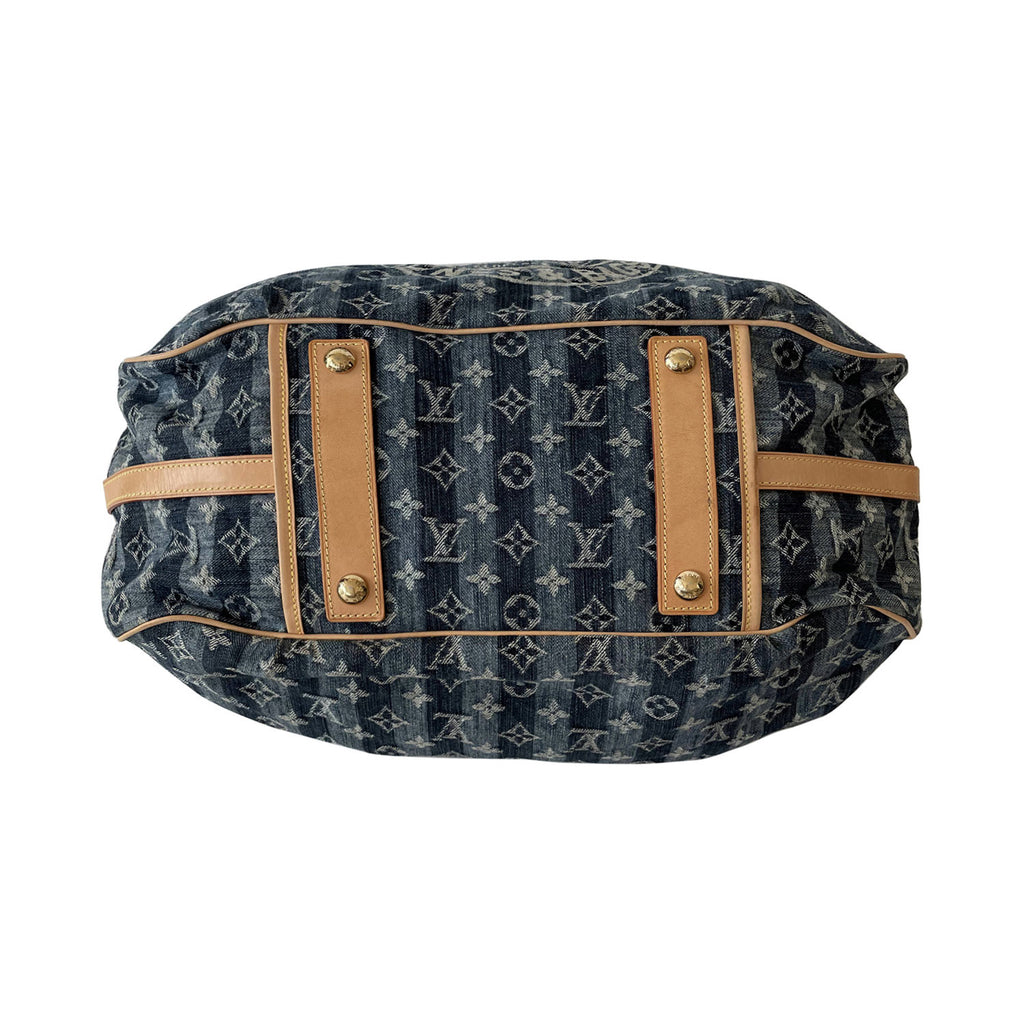 Shop authentic Louis Vuitton Denim Porte Epaule Raye Cabas Bag at revogue  for just USD 1,400.00