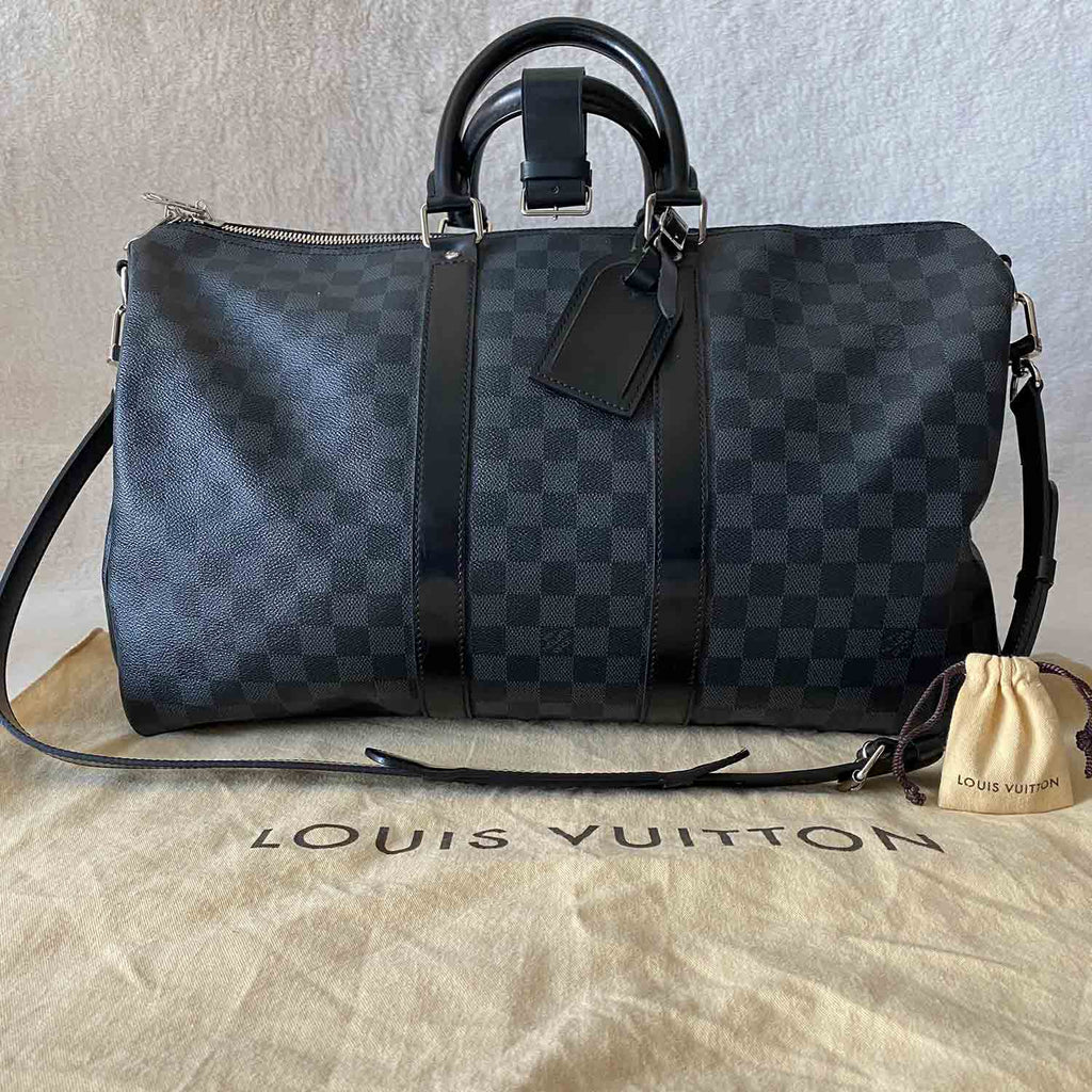 LOUIS VUITTON Damier Graphite Keepall Bandouliere 45 1238463