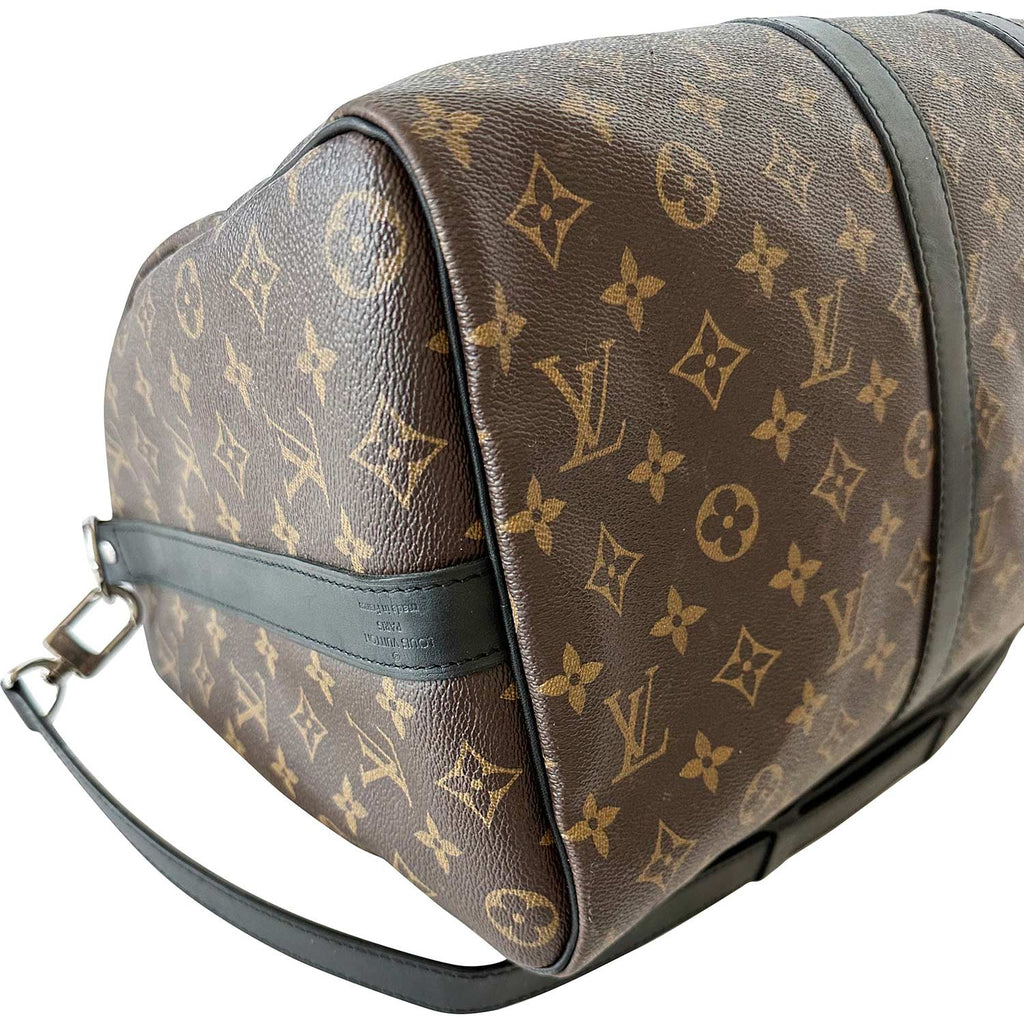 Louis Vuitton Monogram Macassar Canvas Keepall Bandouliere 45 Bag