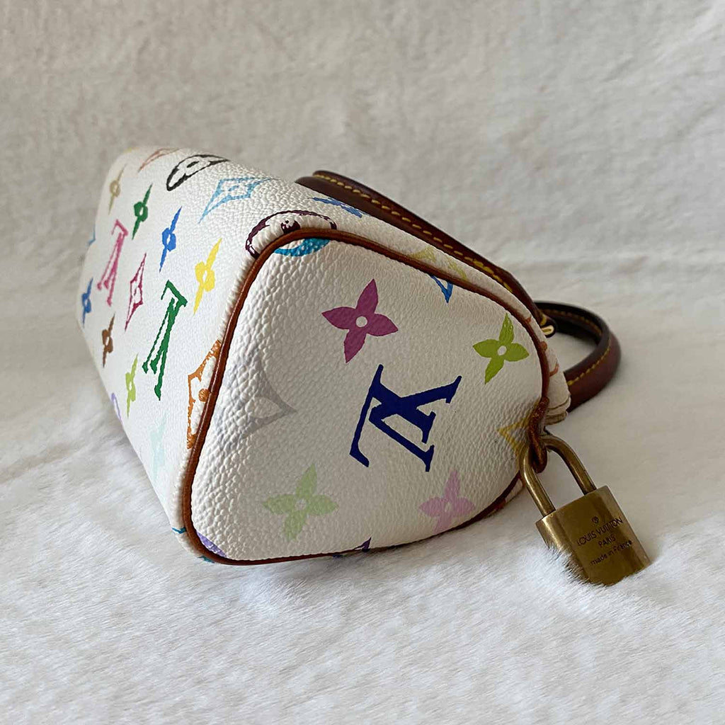 LOUIS VUITTON Monogram Multicolor Mini Sac HL Speedy White 775435