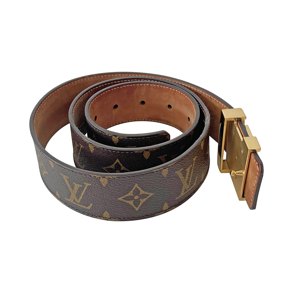 Louis Vuitton Oversized Buckle 90mm Belt Monogram Giant in Calfskin Leather  with Gold-tone - US