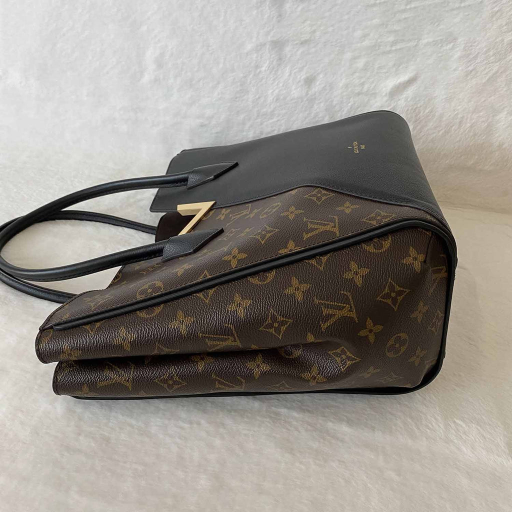 LOUIS VUITTON Calfskin Monogram Kimono Tote PM Black 142498