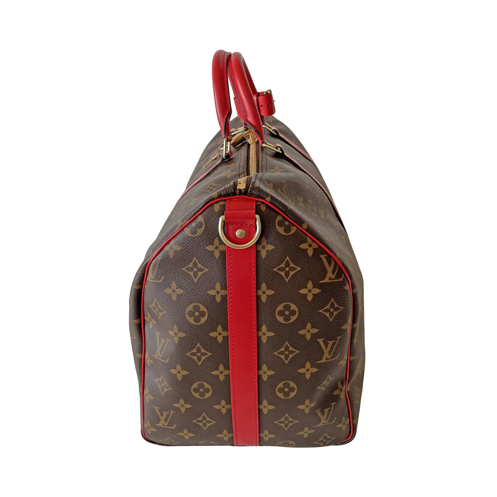 HotelomegaShops - Small Tote Walker Bag - LOUIS VUITTON KEEPALL MONOGRAM  BANDOULIERE 50 RED
