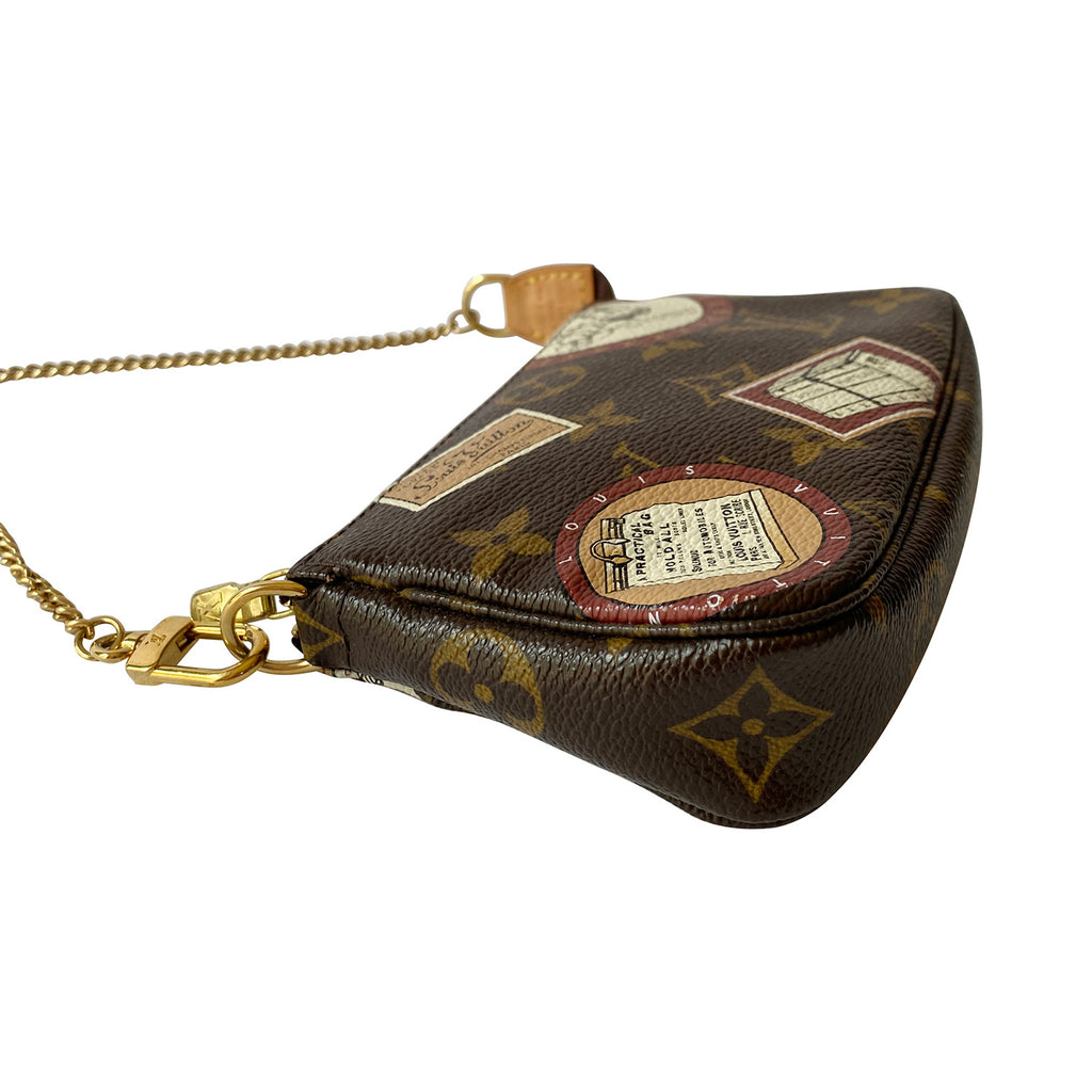 Louis Vuitton Brown Monogram Mini Lin Pochette Accessoires with Chain –  Bagriculture