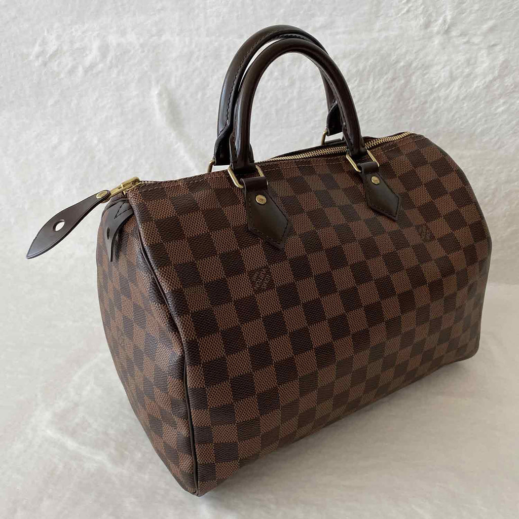 Louis Vuitton Speedy Limited Edition Shoulder Bag in Damier Weave with  Leather For Sale at 1stDibs