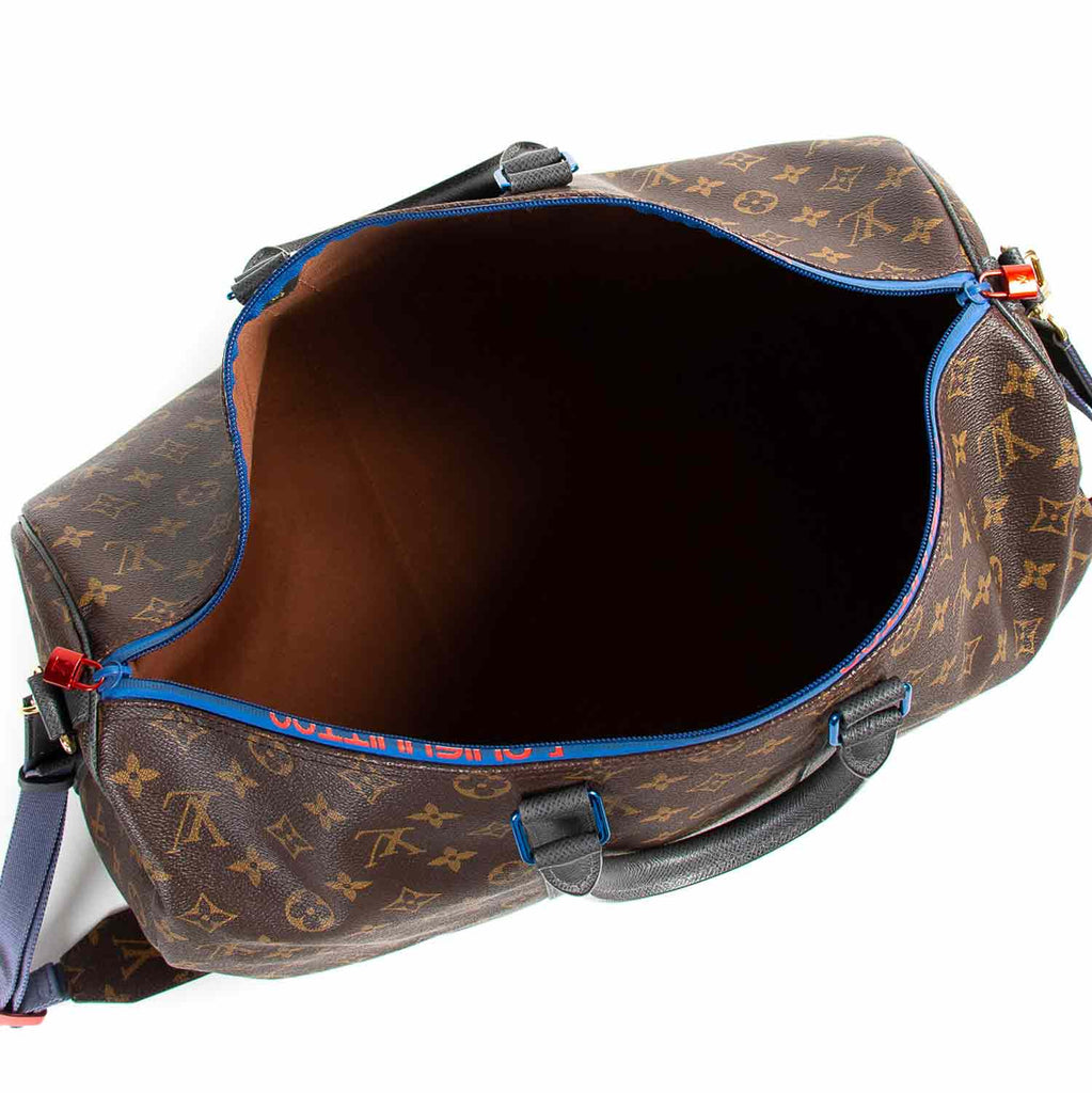 Louis Vuitton Keepall Bandouliere Monogram Outdoor 45 Pacific Blue