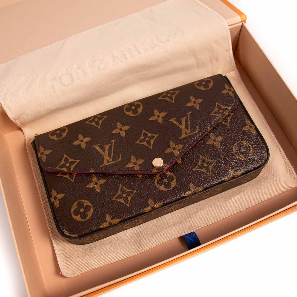 Louis Vuitton Monogram Pochette Felicie with Pouch M61276 Brown Cloth  ref.834636 - Joli Closet