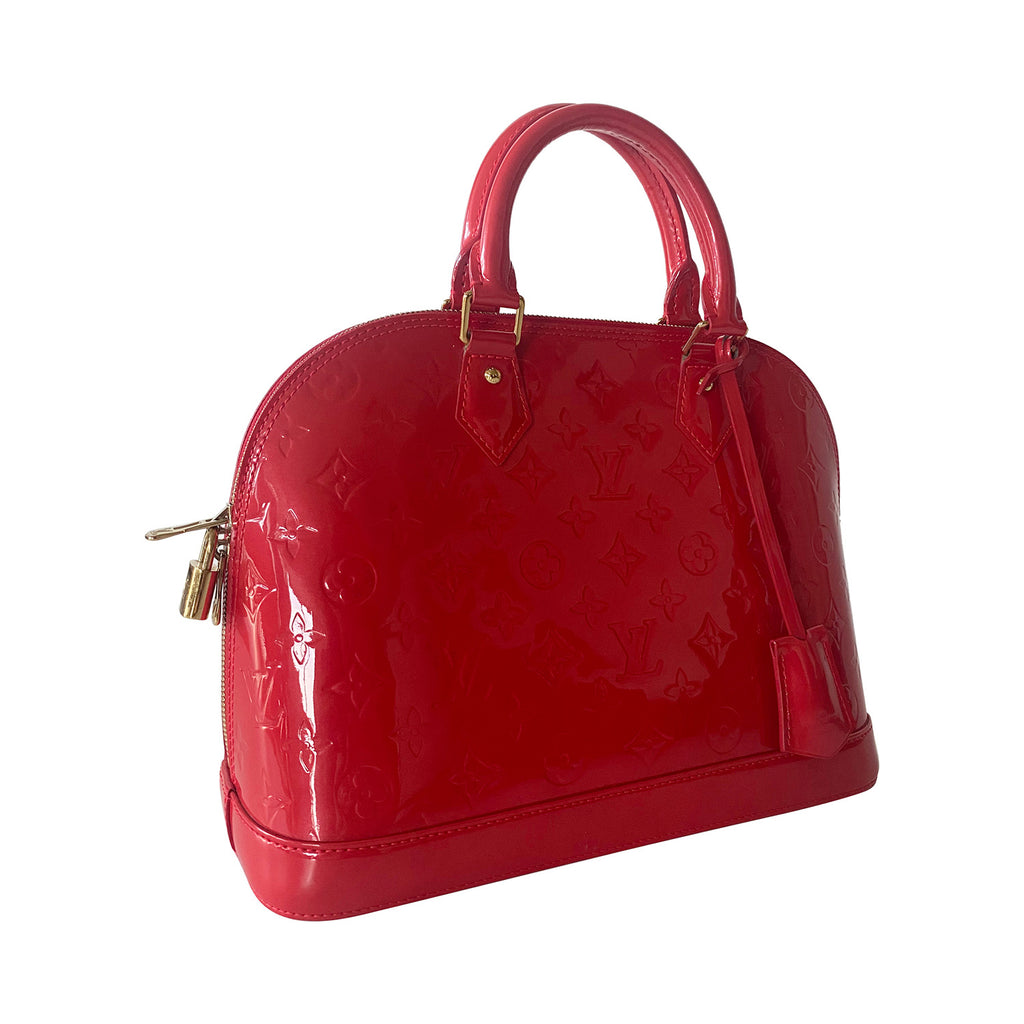Louis Vuitton Red Monogram Vernis Alma PM Leather Patent leather ref.976341  - Joli Closet