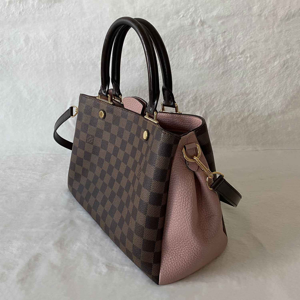 Louis Vuitton // 2019 Brown & Pink Damier Ebene Brittany Shoulder