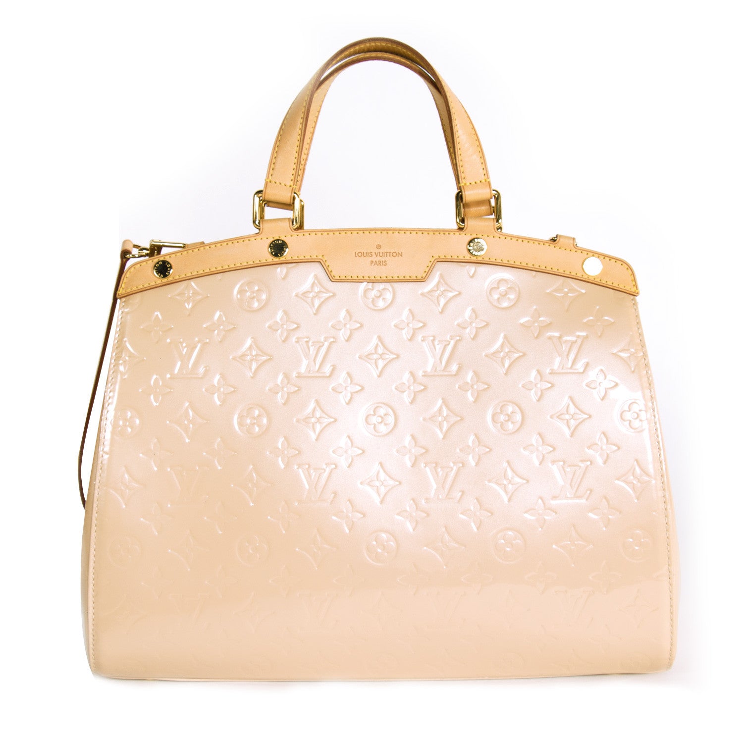 Louis Vuitton Brea NM Handbag Monogram Vernis MM Gold 2276491