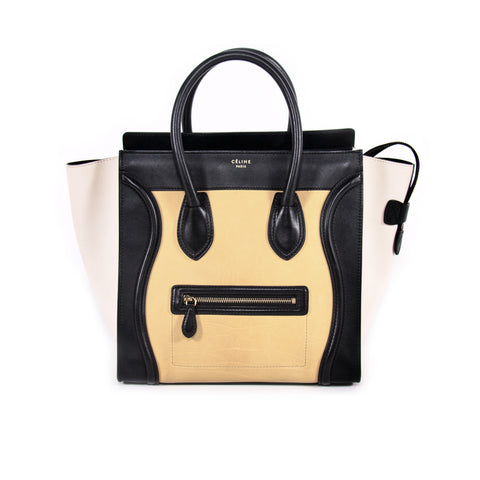 Celine Tricolor Mini Luggage Tote Bag