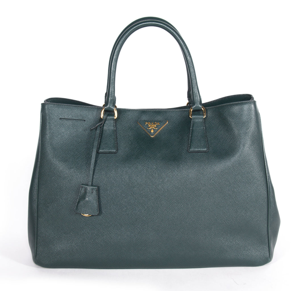 Prada Saffiano Medium Executive Tote Bag, Black (Nero), Double Zip