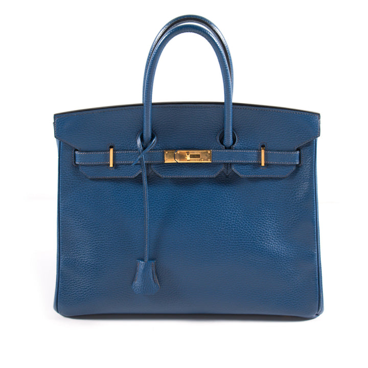 Hermes Birkin 35 Vache Ardennes Bleu Sapphire Bags Hermès - Shop authentic new pre-owned designer brands online at Re-Vogue