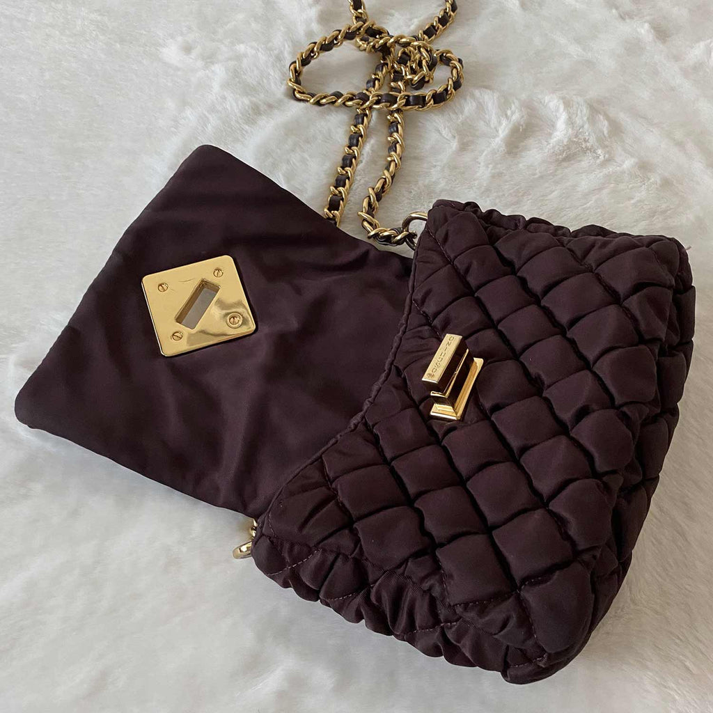 Moschino Quilted Satin Crossbody