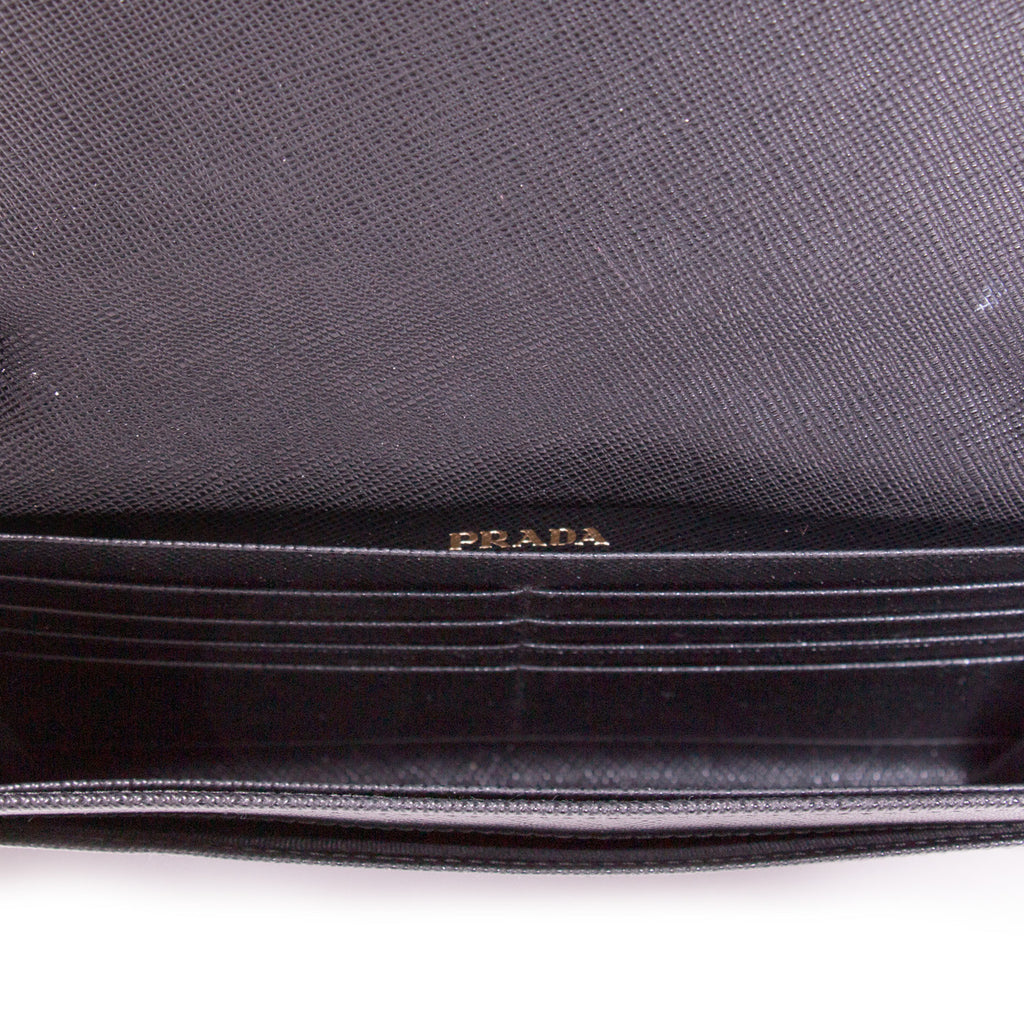 Prada Leather Chain Wallet - revogue