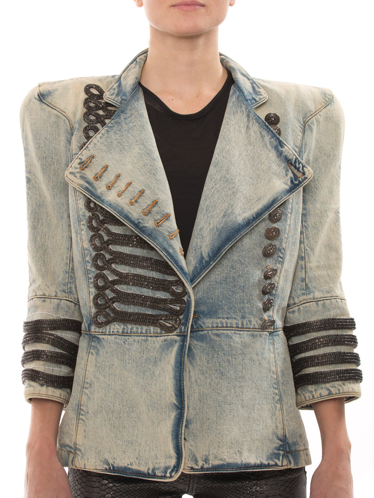 Balmain Military Denim Jacket - revogue