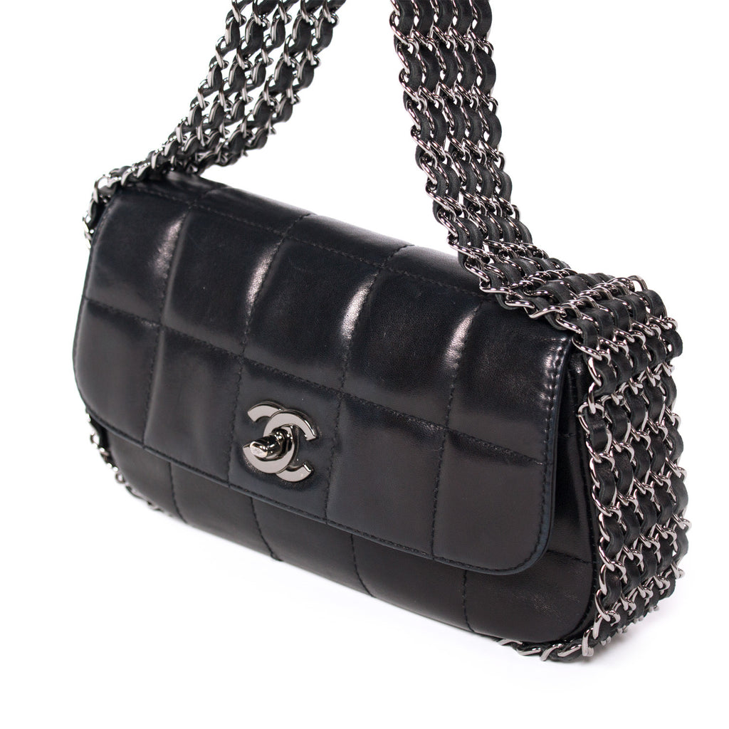 Chanel Chanel Deka Matrasse Cc Coco Mark Shoulder Bag Lambskin Women's