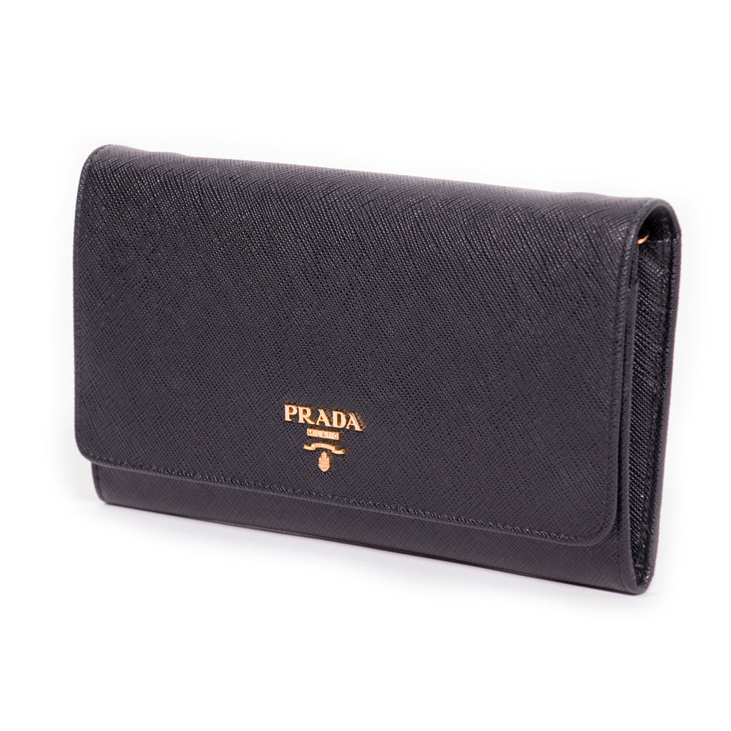 Prada Leather Chain Wallet - revogue