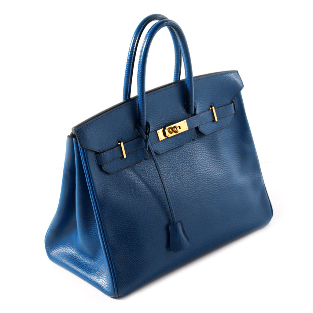 Hermes Birkin 35 Vache Ardennes Bleu Sapphire Bags Hermès - Shop authentic new pre-owned designer brands online at Re-Vogue