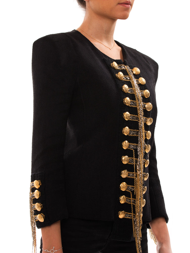 Balmain Black Embroidered Jacket - revogue