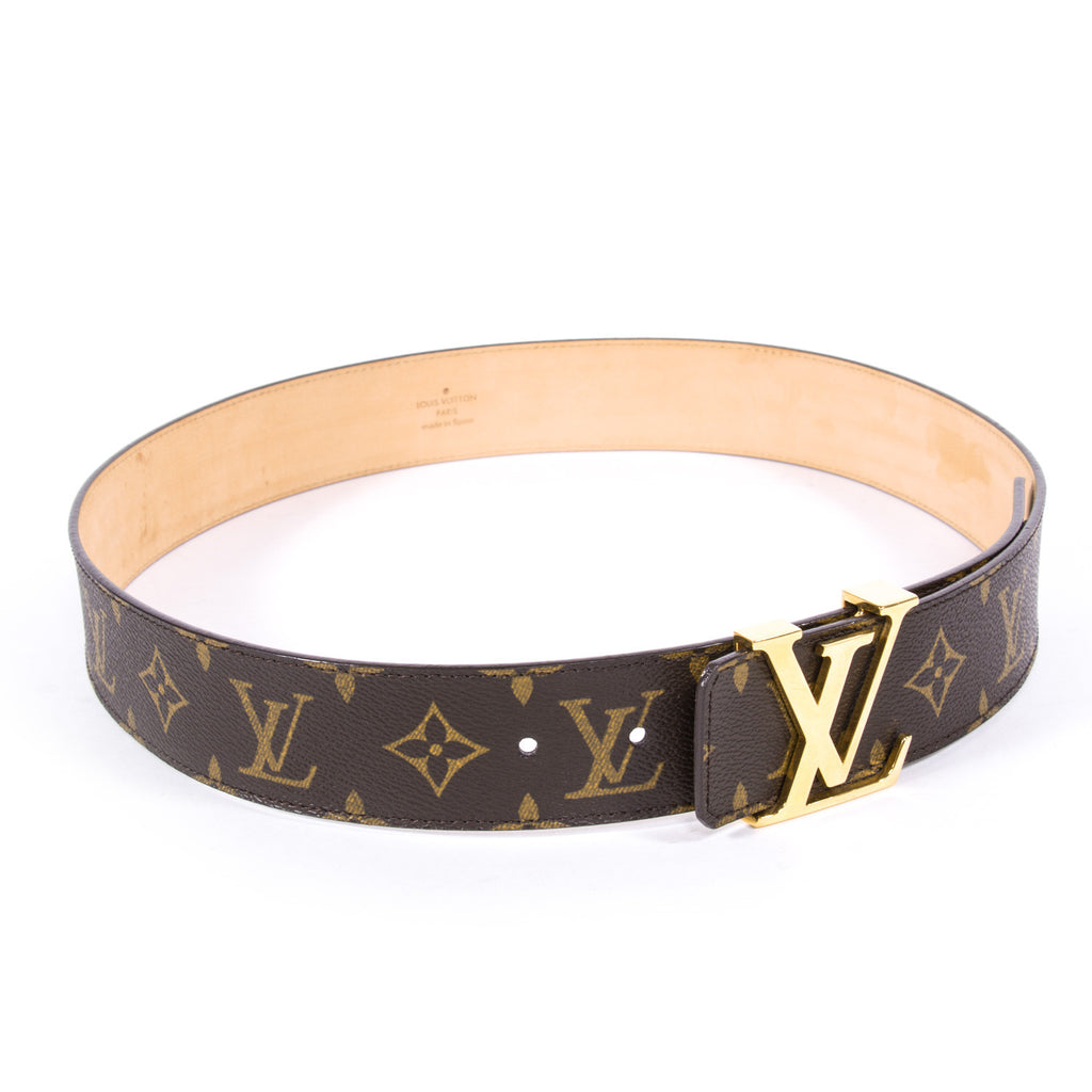 Louis Vuitton LV Initiales 30MM Reversible Belt Blue/Monogram in Calfskin  Leather with Gold-tone - US