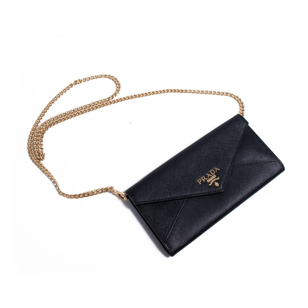 Saffiano leather mini envelope bag