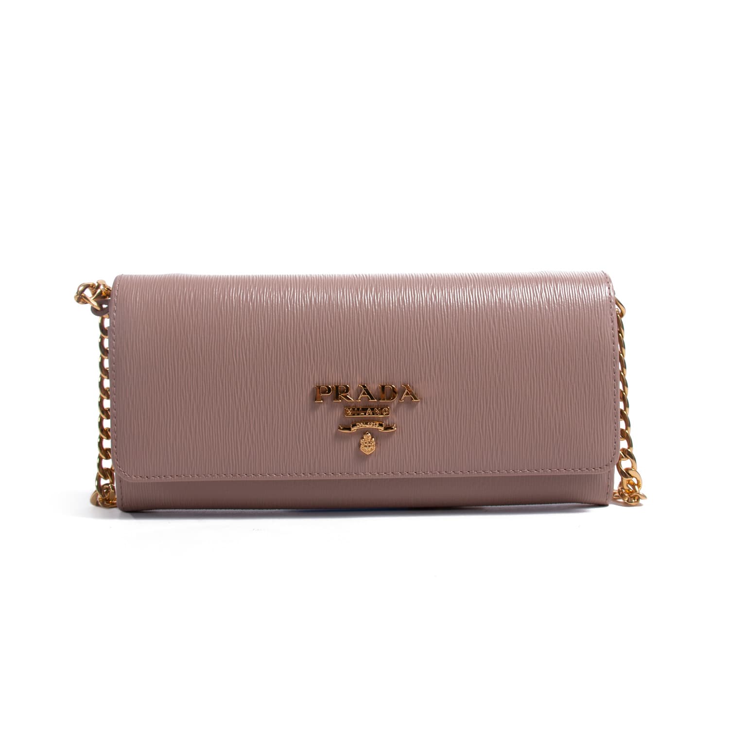 Prada saffiano leather wallet on 2025 chain